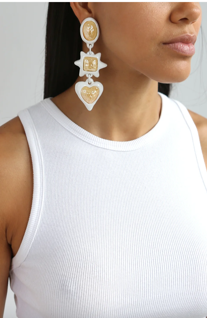 Aretes Foxy Brown White