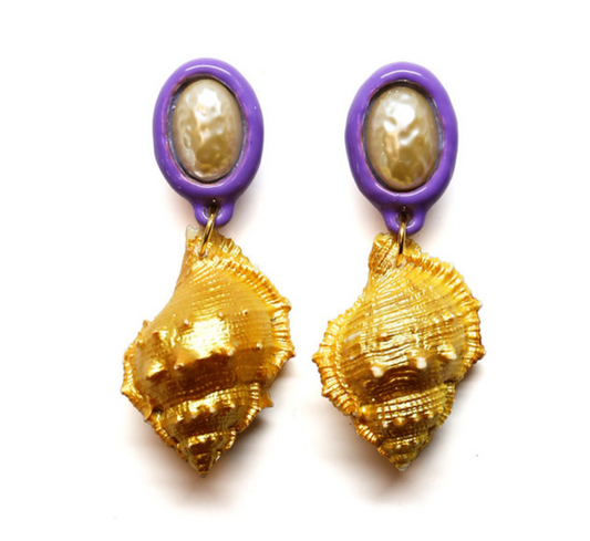 Aretes Miss Saint Tropez Purple and Gold