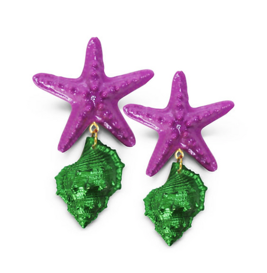 Aretes Le Splash Purple and Green